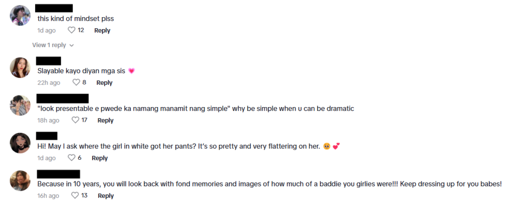 Tiktok comments