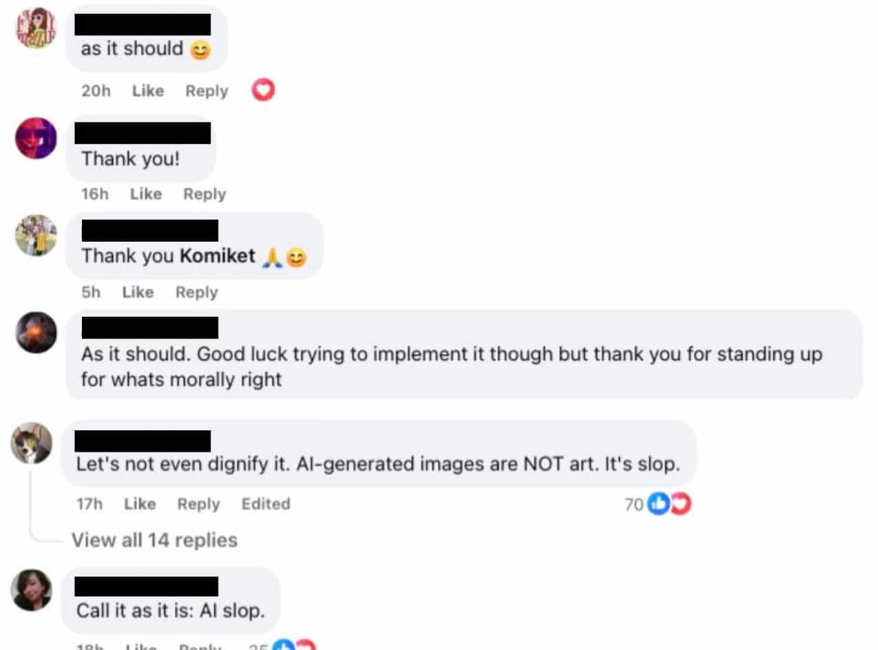 comments about komiket 
