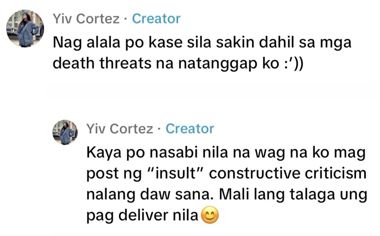 Yiv's statement on TikTok