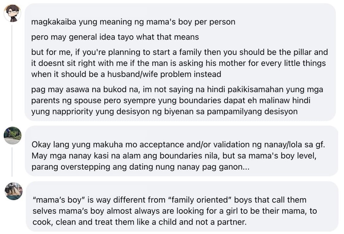 Comments about mama's boy